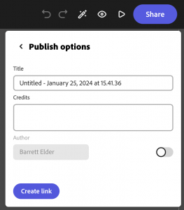 publishing options